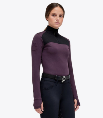 Cavalleria Toscana Techwool half zip Aubergine  fw22 turtleneck Maat XS