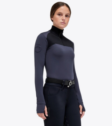 Cavalleria Toscana Techwool half zip Navy fw22 turtleneck 