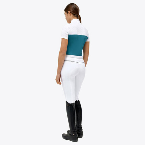 Cavalleria Toscana dash wedstrijd shirt korte mouw turquoise  