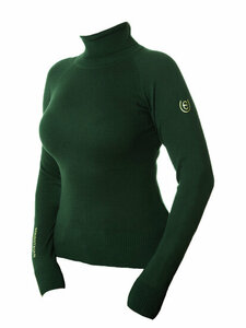 Equestrian Stockholm Forest Green knitted polo top maat L